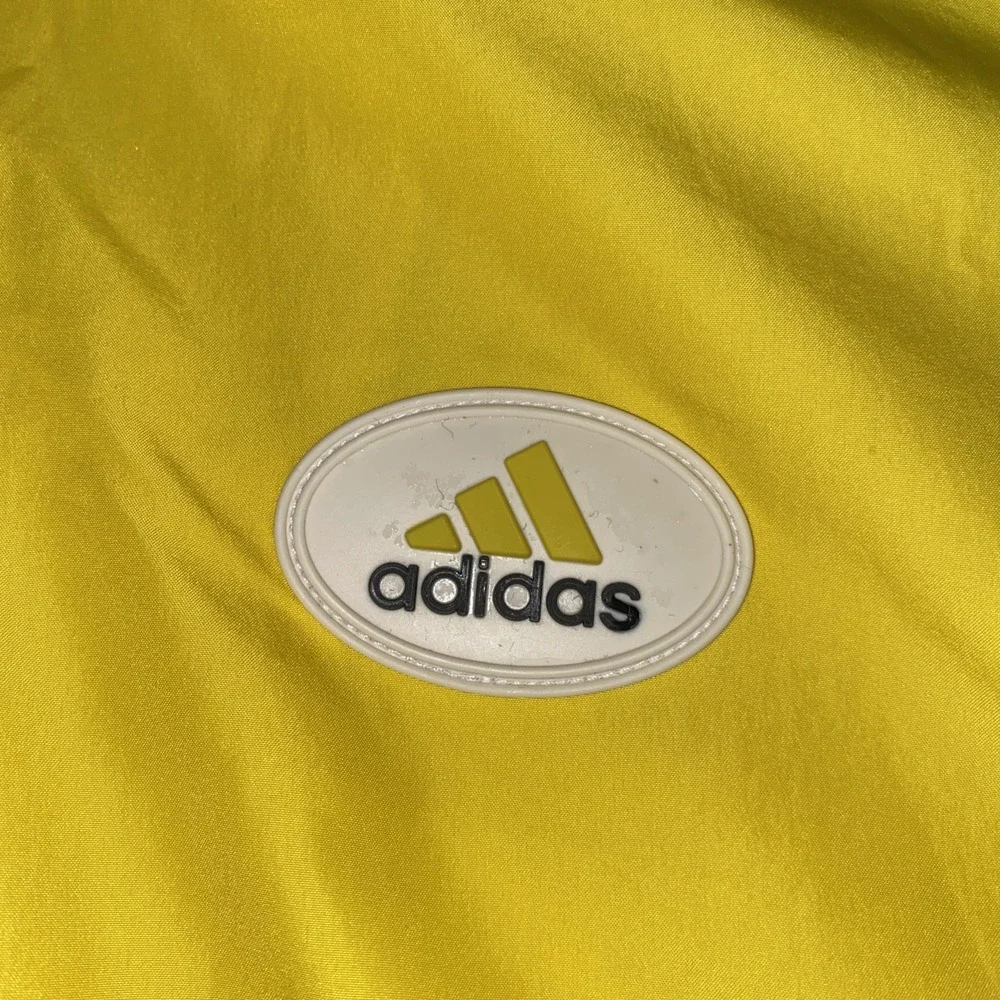 Vintage Adidas Track Jacket‎ Mens XL Yellow Full Zip Windbreaker Nylon Lined 90s
